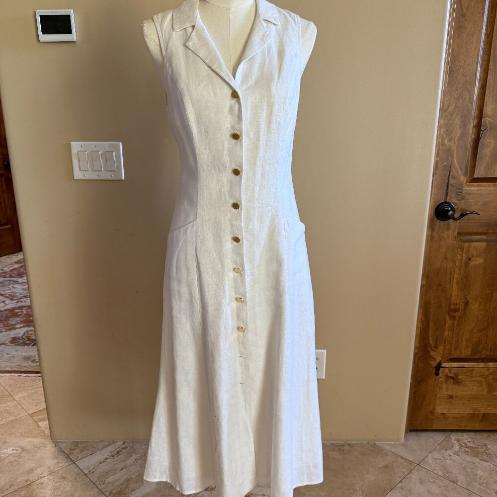 White Linen Reformation Dress